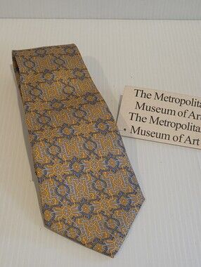 The Metropolitan Museum of Art Horse Armor Men's Silk Tie Metalwork Print Gold